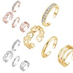 Boutique NEW White Gold Filled Adjustable Toe Pinky Midi Finger Simulated Diamond Ring‎ Photo 6