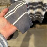 Liz Sport  gray white striped turtleneck sweater size medium Photo 2