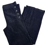 John Paul Richard Women's Black Velour Pants Large Wide Leg Side Button Detail Photo 0