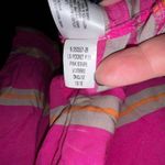 Old Navy light weight hot pink striped long sleeved button blouse size medium Photo 5