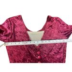 Crushed Velvet Maxi Dress Burgundy Deep VNeck Button Front Gold Sparkle Lining S Photo 7