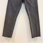 Levi's Levi’s Denim 501 High Rise Button Fly Raw Hem Cropped Jeans Faded Black Gray 26 Photo 2