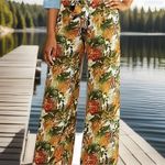 NWT Tropic Tango Twist of Lime Boho wide leg Hawaii Vacation beautiful pants Photo 5