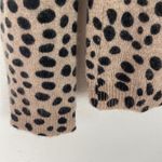 Morgan Taylor Morgan‎ Taylor 100% Cashmere Sweater Small Tan Black Animal Print Crew Neck Photo 3