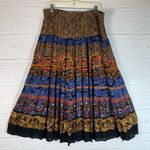 carole little Vintage tiered maxi skirt paisley mixed print size boho, waist 38" Photo 0
