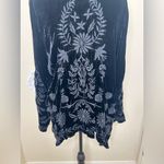 Johnny Was NTM:  Black Velvet Embroidered Floral Open Front Cardigan Size M Photo 13