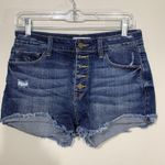 JBD Just Black Denim High Rise Distressed Button Fly Jean Shorts Size M Blue Size M Photo 0