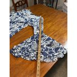 MSK Blue Floral Long Bell Sleeve Dress Medium Work Office Party M Photo 5