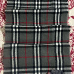 Burberrys Gray Plaid Scarf Photo 0
