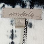 Wonderly  Black and White Tie Dye Embroidered Kimono Medium/Large Photo 5