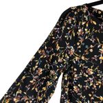 Tahari  Shift Dress Split Sleeve Boat Neck Mini Floral Black Colorful 2 Photo 1
