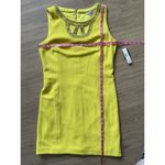 Peter Nygard NWT  Petite Beaded Neck Yellow Lined Dress Sleeveless Zipper Size 12 Photo 8