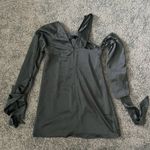 Revolve c/meo satin shoulder tie long sleeves dress Photo 4