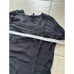 Lucky Brand Top Womens Medium Black Tunic Embroidered Boho Peasant Western Photo 8