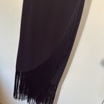 Rachel Rachel Roy Black Fringe Hem‎ Spaghetti Strap Midi Dress Size 6 Photo 2