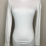 ZARA White Ribbed Longsleeve Bodysuit Sz Medium Photo 0
