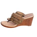 Tommy Bahama  Melita Bronze Wedge Sandals Size 9.5 Fringe Leather‎ Metallic Photo 2