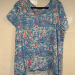 Lilly Pulitzer Blue and Pink Sailboat Print Tee Photo 0