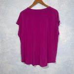 Jones New York Fuchsia Cap Sleeve Silver Studs Round Neck Business Casual Top XL Photo 7
