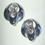 Sperry  Brand Vintage Silver Tone Retro Boho Clip On Earrings Photo 0