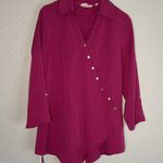 Soft Surroundings  Washed Tencel Asymmetric Tunic Top Pink Orchid Fuchsia Small Photo 1