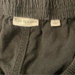 kim rogers  Women's L Charcoal Black 100% Cotton Elastic Cropped Pants Capris Photo 4