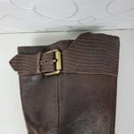 a.n.a . A New Approach Womens Boots 7 Brown Leather Knee High Wedges Heels Buckle Photo 9