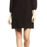 Eliza J Balloon Sleeve Shift Mini Dress Casual Black Size: 6 Photo 0