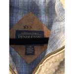 Pendleton  cream  Sherpa pull over plaid wool accents L Photo 1