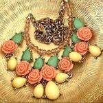 Ny Collection  gold tone 3 tier floral enamel statement necklace Photo 6