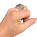Sterling Silver Dome Statement Ring Size 8, 925 Stamped Modernist Dome Design Photo 8