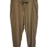Theory  Khaki Linen Blend Zippered Pants Photo 0