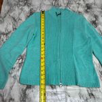 Lands' End  100% Baumwolle Full Zip Double Zipper Blue Cable knit sweater small Photo 6