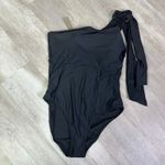 J.Crew NEW  Bow one-shoulder one-piece Swimsuit in black Size 16 BF170 Photo 1