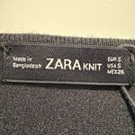 ZARA  Knit Black Women's Blazer/cardigan with faux leather Size Small Photo 3