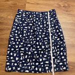 Boden Blue White Patterned Straight Pencil Skirt Pockets Womens Size 8R Linen Photo 7