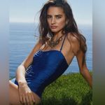 L'Agence L’AGENCE Aubrey Ruched Shimmer One-Piece Swimsuit, Large, $225 Photo 7