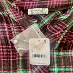 Free People  Plaid Purple and Black Long Sleeve Shirt Photo 5