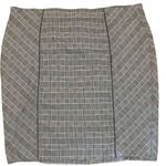 Lane Bryant Plus Size 26 Gray Plaid Pencil Skirt Leather Piping Short Women's Photo 0