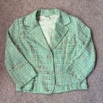 Mint Green Plaid Cropped Blazer Size M Photo 0