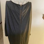 ZARA  W&B Collection Black Leather Collar Gray Dolman Top Back Zip size large Photo 2