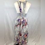 Bleuh Ciel Francesca’s bleu ciel smocked floral cutout back midi dress size medium Photo 3