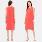 Eileen Fisher Red Lory Tencel Crepe Sleeveless Dress Size Large Coastal Summer Photo 1