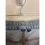 American Eagle Curvy Straight Jeans Womens 8 Light Wash Distressed Ripped Blue Photo 2