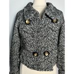 Leifsdottir Double Breasted Cropped Blazer Jacket Size 4 Black Photo 3