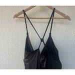 VTG Y2K Black Maxi Dress Satin Studded Belt Gothic Boho Renaissance Avant Garde Size XS Photo 4