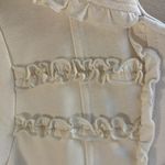 Stella Star Small Cream Hooded Ruffle Long Sweater Jacket w/ Large Wood Buttons Photo 3
