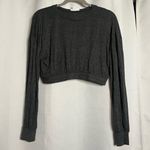 Colsie Dark Grey Cropped Lounge Pullover Long Sleeve Sweater Medium Gray Photo 3