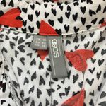 ASOS Heart Button Up Shirt Women's 12 Long Sleeves 100% Viscose Lightweight NEW Photo 3