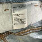 American Eagle  Blue Floral Embroidered Denim Mom Shorts Women's 6 Photo 4